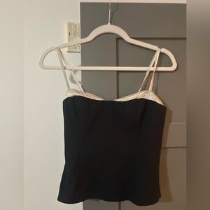 Reformation Melanie top Black/white Size 6